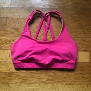 Hot pink lululemon energy bra size 6